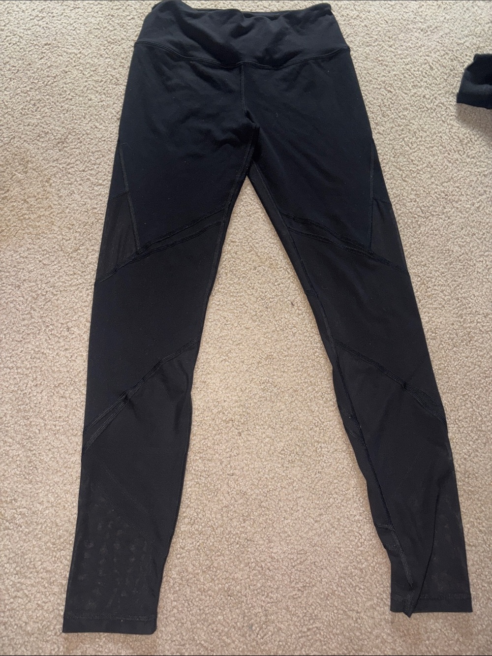 VICTORIA SECRET Black Mesh-Panel Leggings
